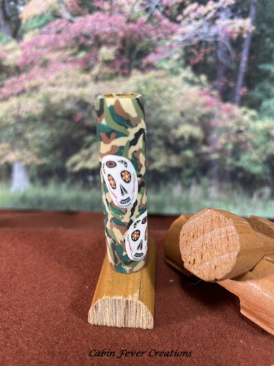 Polymer Clay Pen Blank Camouflage with Sugar Skulls Designed for Bolt Action Pen Kit