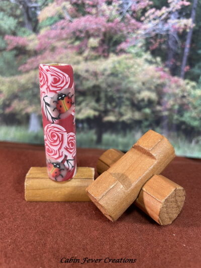 Polymer Clay Pen Blank Red Roses & Lady Bugs Designed for Executive Pen Kit