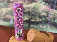 Polymer Clay Pen Blank with Pink and Purple Flowers and Pink Butterflies Designed for Sierra, Monarch, Gatsby & Clones Pen Kit