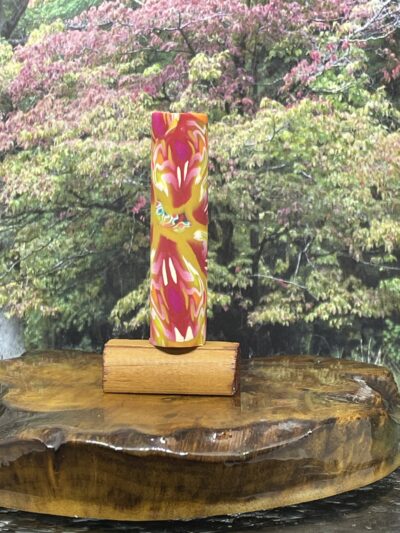 Polymer Clay Pen Blank Black with Abstract Mustard colors Designed for Sierra, Monarch, Gatsby & Clones Pen Kit