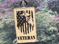 Veteran Eagle Key Chain Laser Engraved