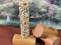 Polymer Clay Pen Blank Brown, Gold and Olive Green Designed for Bolt Action Pen Kit