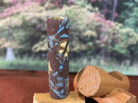 Polymer Clay Pen Blank Brown and Teal Flowers with Monarch Butterflies Designed for Bolt Action Pen Kit
