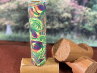 Polymer Clay Pen Blank Green with Rainbow Roses Designed for Bolt Action Pen Kit