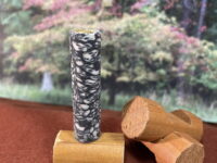 Polymer Clay Pen Blank Black with Mini Skulls Designed for Bolt Action Pen Kit