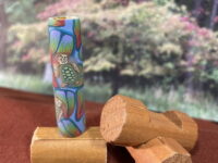 Polymer Clay Pen Blank Blue with Turtles Designed for Bolt Action Pen Kit