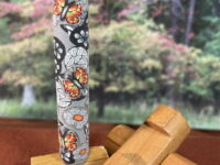 Polymer Clay Pen Blank Black and Grey Flowers with Monarch Butterflies Designed for Executive Pen Kit