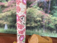 Polymer Clay Pen Blank Pink Roses with Pink Awareness Breast Cancer Ribbon Designed for Executive Pen Kit