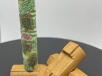 Polymer Clay Pen Blank Green and White Waves and Sea Turtles Pink Flowers with Monarch Butterflies Designed for Executive Pen Kit