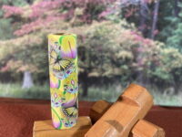 Polymer Clay Pen Blank “Yellow Submarine” with Yellow Butterflies Designed for Majestic Squire Pen Kits.