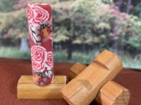 Polymer Clay Pen Blank Red Roses with Red Lady Bugs Designed for Majestic Squire Pen Kits