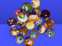 Random 18mm BOHO Polymer Clay Hand Rolled Beads