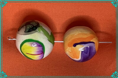 Random 18mm BOHO Polymer Clay Hand Rolled Beads - Image 2