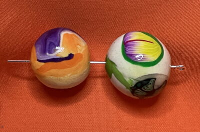 Random 16mm BOHO Polymer Clay Hand Rolled Beads - Image 3