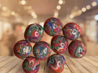 Colors of Carnivale 10mm Polymer Clay Hand Rolled Beads