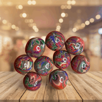 Colors of Carnivale 10mm Polymer Clay Hand Rolled Beads