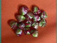 Christmas Colors 12mm Bicone Polymer Clay Hand Rolled Beads