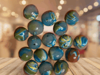 Stormy Earth Colors 10mm Polymer Clay Hand Rolled Beads