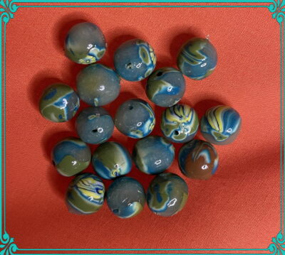 Stormy Earth Colors 10mm Polymer Clay Hand Rolled Beads - Image 4