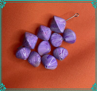 Colors of the Lilac Bicone 12mm Polymer Clay Hand Rolled Beads - Image 3
