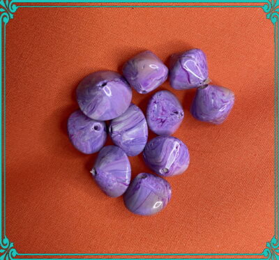 Colors of the Lilac Bicone 12mm Polymer Clay Hand Rolled Beads - Image 2
