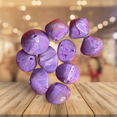 Colors of the Lilac Bicone 12mm Polymer Clay Hand Rolled Beads
