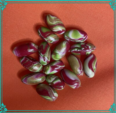 Christmas Colors Oblong 19x17 mm Polymer Clay Hand Rolled Beads - Image 4