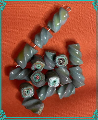 OliveTwist 7x14mm Polymer Clay Hand Rolled Beads