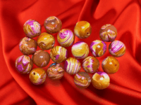 Orange Crush  Colors 11mm Polymer Clay Hand Rolled Beads