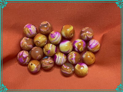 Orange Crush  Colors 11mm Polymer Clay Hand Rolled Beads - Image 2