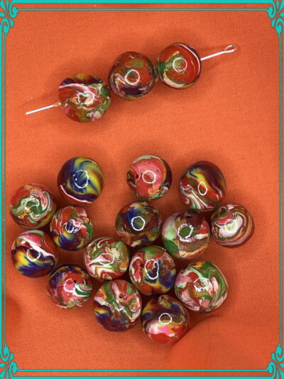 Tye-Dye Colors 10mm Polymer Clay Hand Rolled Beads - Image 5