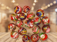 Tye-Dye Colors 10mm Polymer Clay Hand Rolled Beads