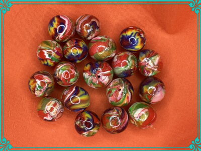 Tye-Dye Colors 10mm Polymer Clay Hand Rolled Beads - Image 3