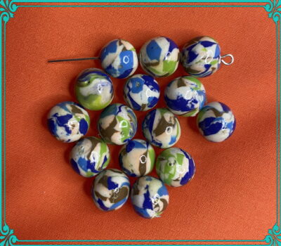 Tundra Skies 10mm Polymer Clay Hand Rolled Beads - Image 3