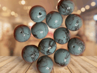 Turquoise Colors 10mm Polymer Clay Hand Rolled Beads