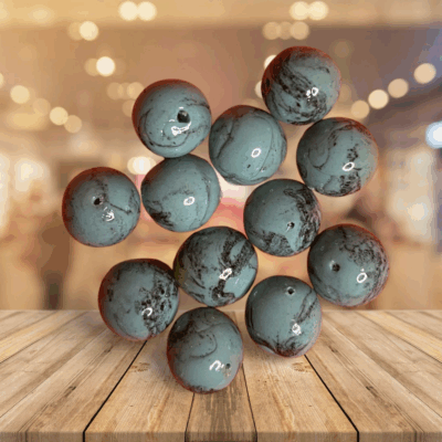 Turquoise Colors 10mm Polymer Clay Hand Rolled Beads