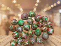 Watermelon Colors 10mm Polymer Clay Hand Rolled Beads