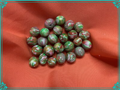 Watermelon Colors 10mm Polymer Clay Hand Rolled Beads - Image 4